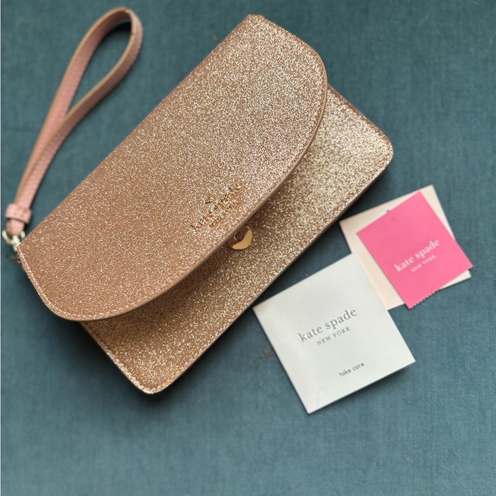 Kate Spade Gold Glitter Wristlet